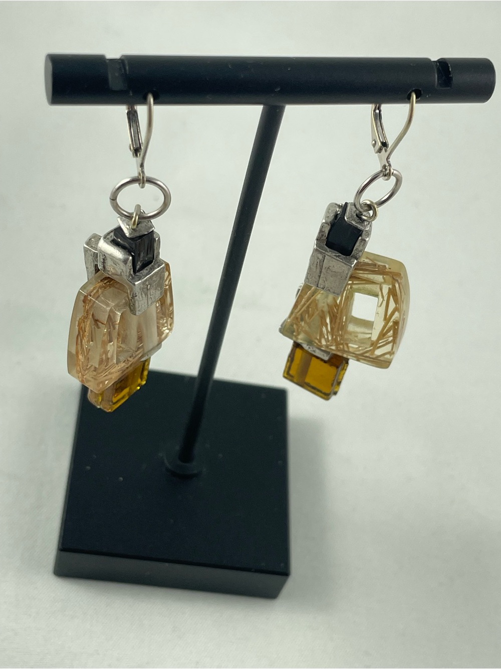 Yellow Geometric  Dangle Earrings